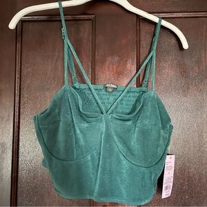 Wild Fable Corset Tiny Top Dark Teal Large